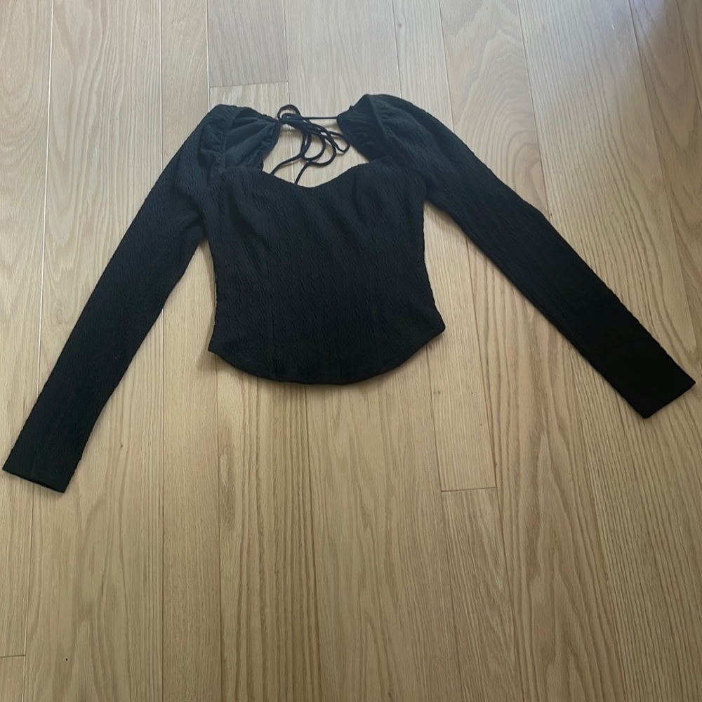 Free People Black Size Small Brittany Top
